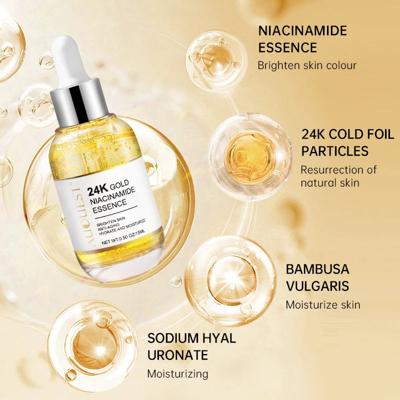 Paradise Divas Niacinamide Serum with Hyaluronic Acid - 24K Gold Face Serum