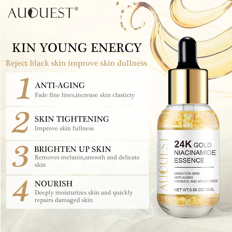 Paradise Divas Niacinamide Serum with Hyaluronic Acid - 24K Gold Face Serum