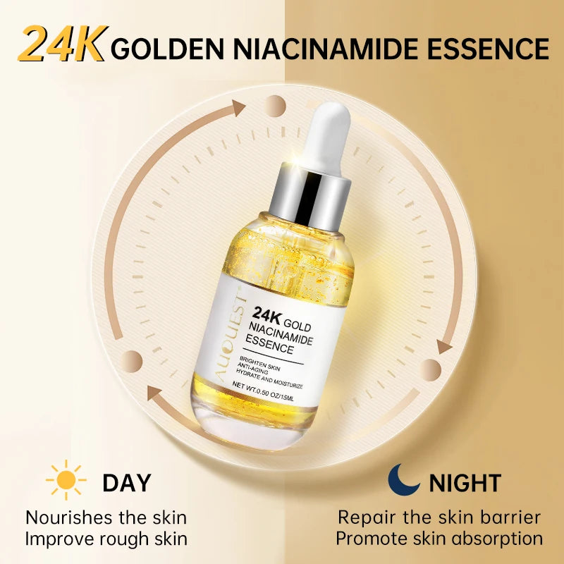 Paradise Divas Niacinamide Serum with Hyaluronic Acid - 24K Gold Face Serum