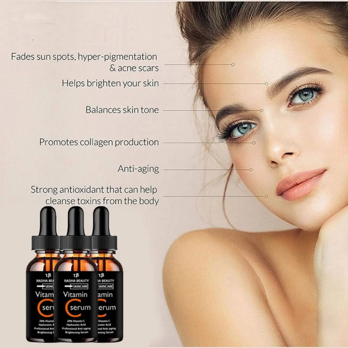 Paradise Divas vitamin C face serum, offers long-lasting moisture, improved skin texture