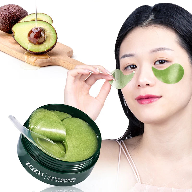 60pcs Avocado Collagen Gel Eye Patches for Moisturizing by Paradise Divas
