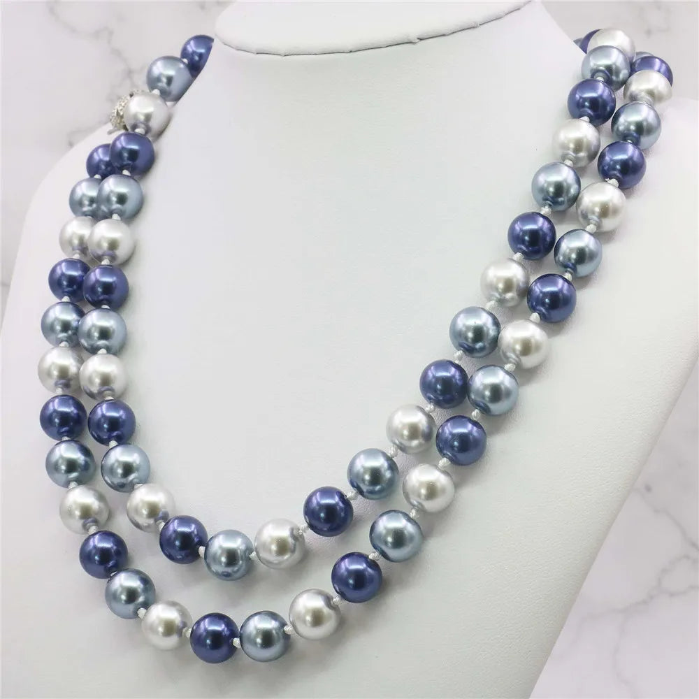 12mm South Sea Shell Pearl Necklace with AAA Multicolor Beads Jewelry by Paradise Divas
