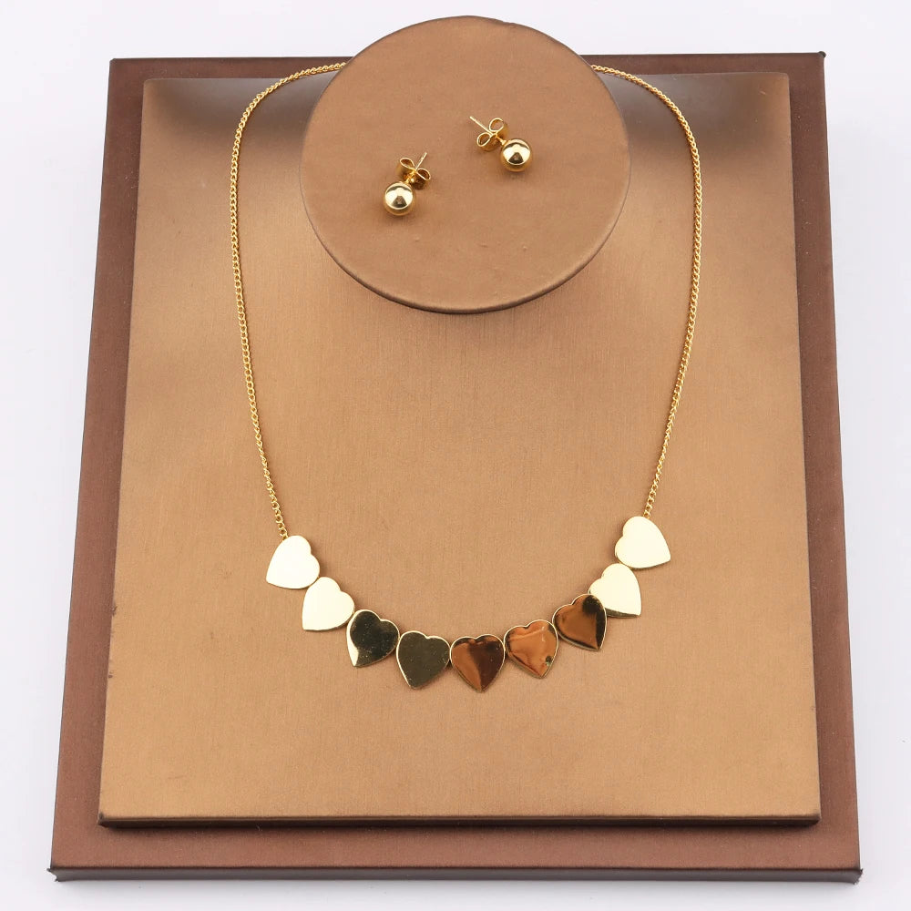 Paradise Divas' Italian style gold-plated jewelry set, featuring a luxury thin chain pendant necklace
