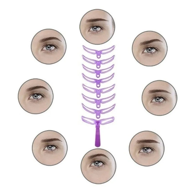 Paradise Divas Reusable Eyebrow Stencil Set - Beauty Makeup Brow Stamp Template
