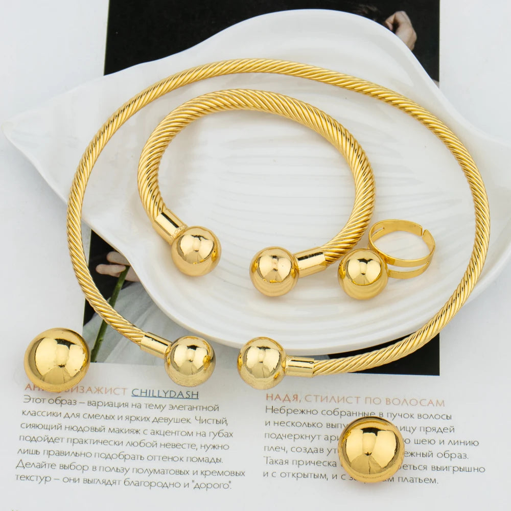 Paradise Divas' luxurious Italian gold-plated jewelry set for women for glamorous look
