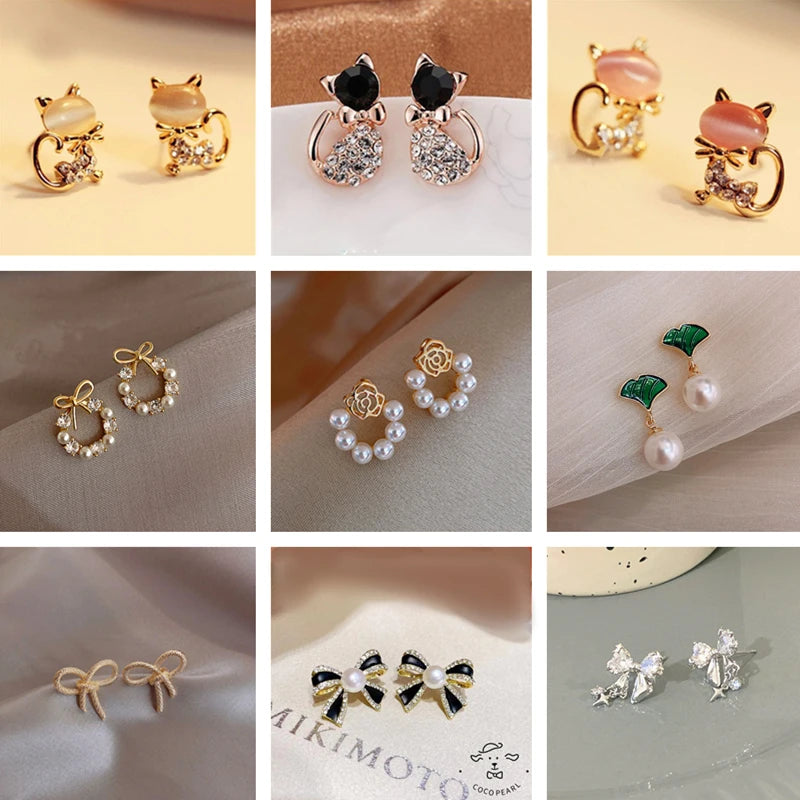 Paradise Divas Gold Bowknot Cube Crystal Earrings - Fashion Jewelry

