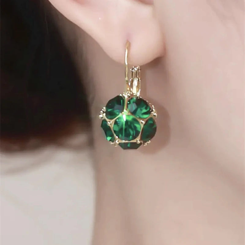 Paradise Divas Gold Bowknot Cube Crystal Earrings - Fashion Jewelry

