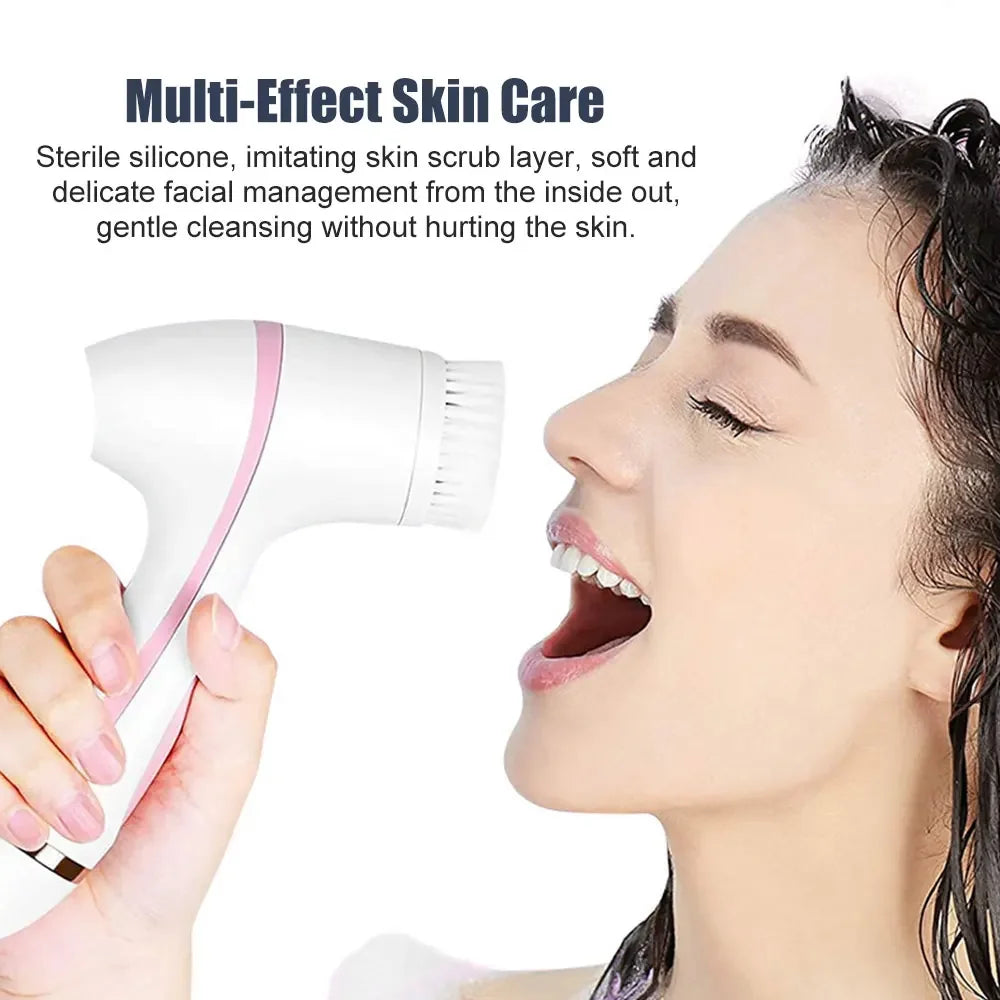 3 In 1 Electric Ultrasonic Facial Cleaner and Massager Tool for Deep Cleansing - Paradise Divas
