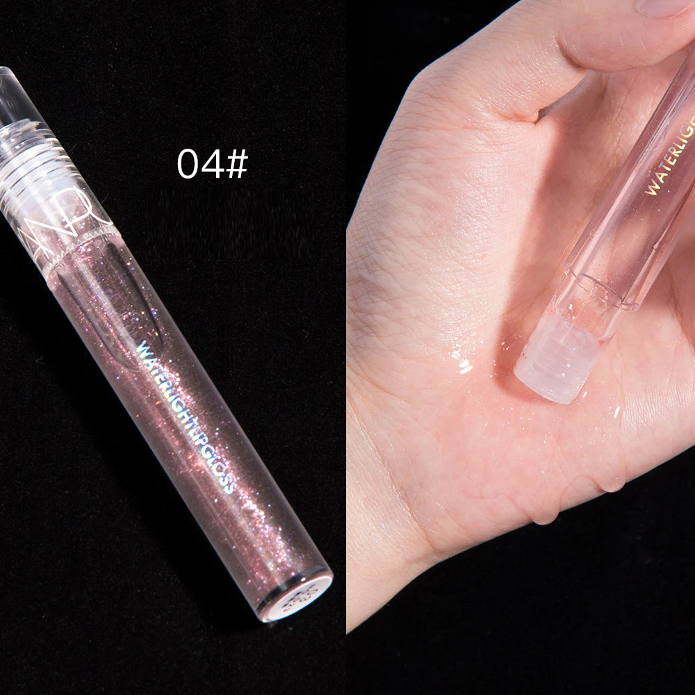 Paradise Divas mirror glitter lip gloss, long-lasting, waterproof color with a dazzling finish
