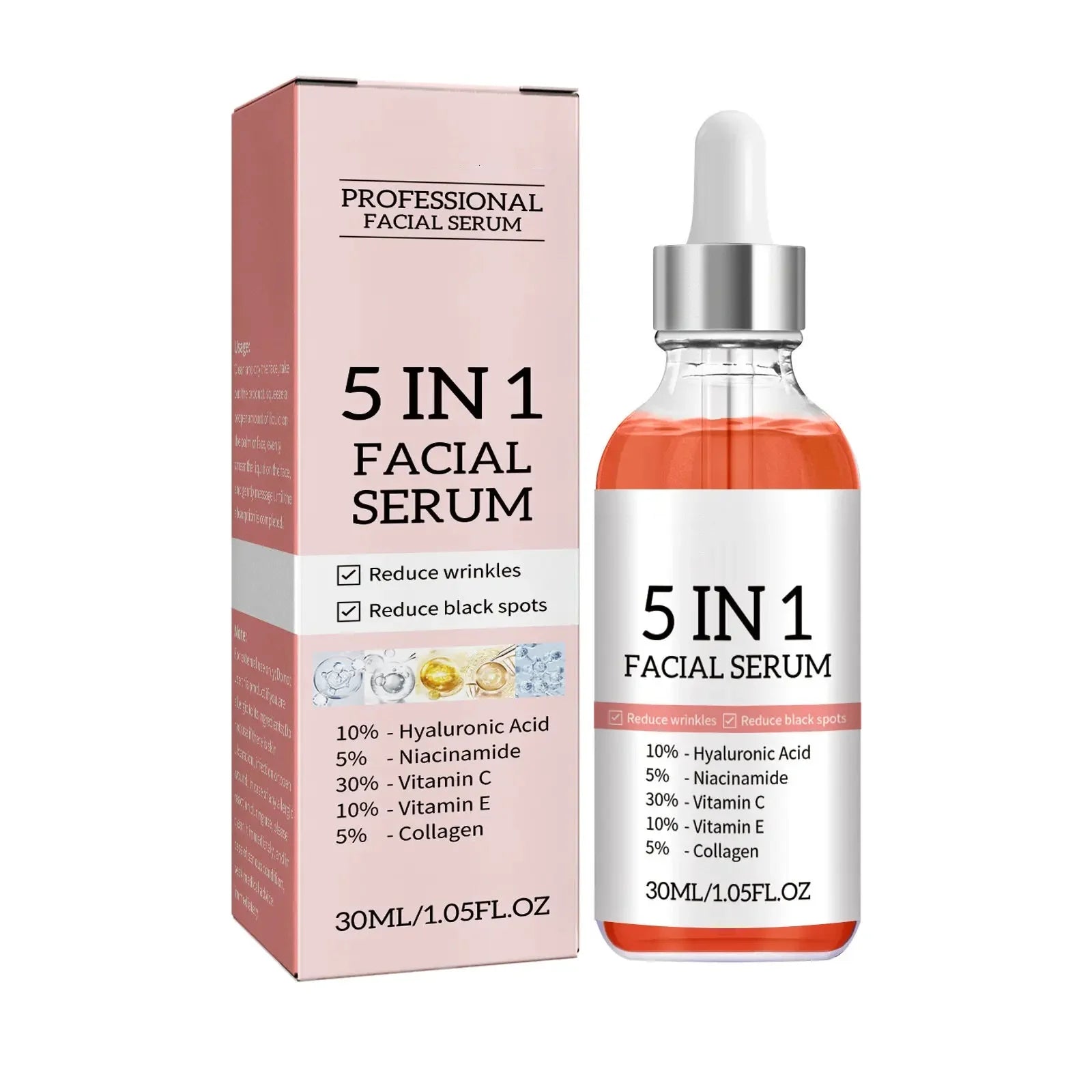 5 In 1 Anti-Wrinkle Hyaluronic Acid and Niacinamide Face Serum for Anti-Aging - Paradise Divas
