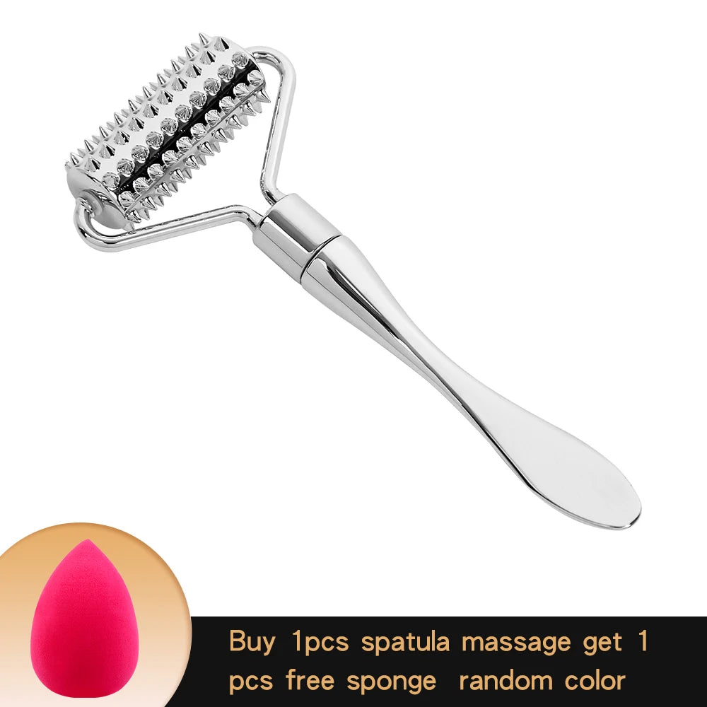 Stainless Steel Pointed Roller with Massage Ball for Facial Relaxation by Paradise Divas
