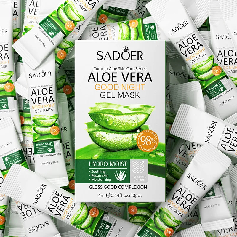 20pcs Aloe Vera Gel Facial Masks for Soothing and Repairing Skin by Paradise Divas
