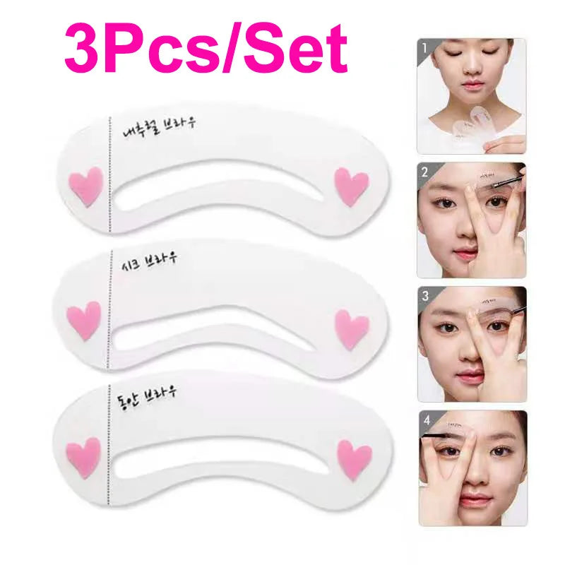 Paradise Divas Reusable Eyebrow Stencil Set - Beauty Makeup Brow Stamp Template
