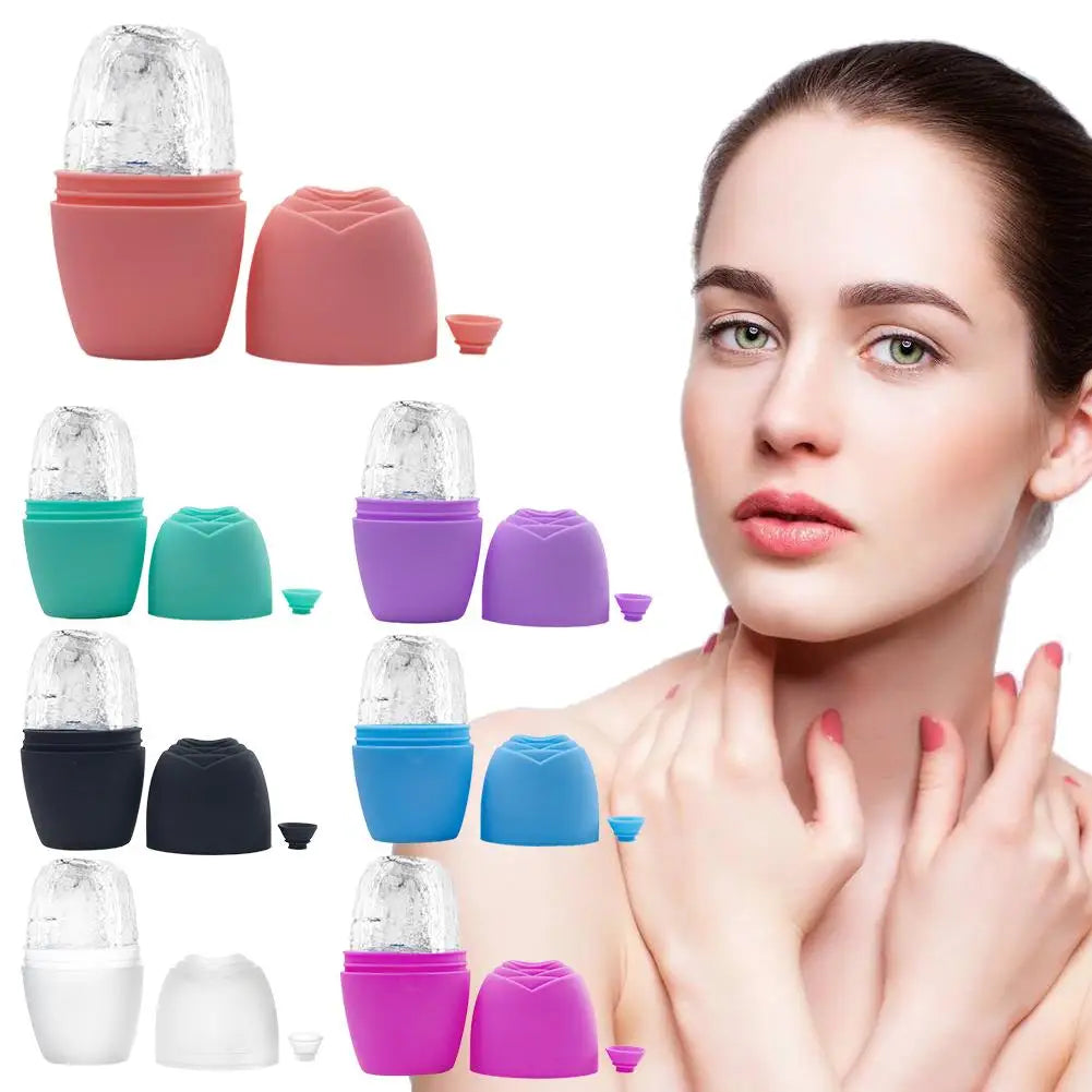 1pcs Ice Face Roller for Women, Solid Color Ball Silicone Contouring Massager for Skin Care by Paradise Divas
