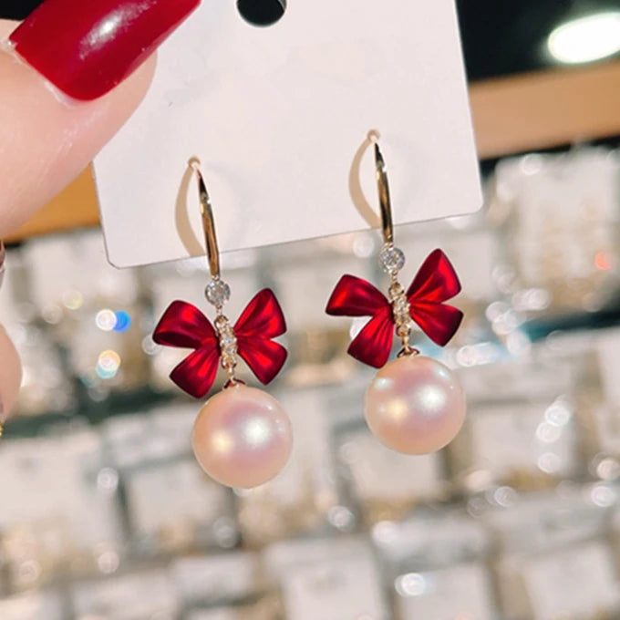 Paradise Divas Gold Bowknot Cube Crystal Earrings - Fashion Jewelry
