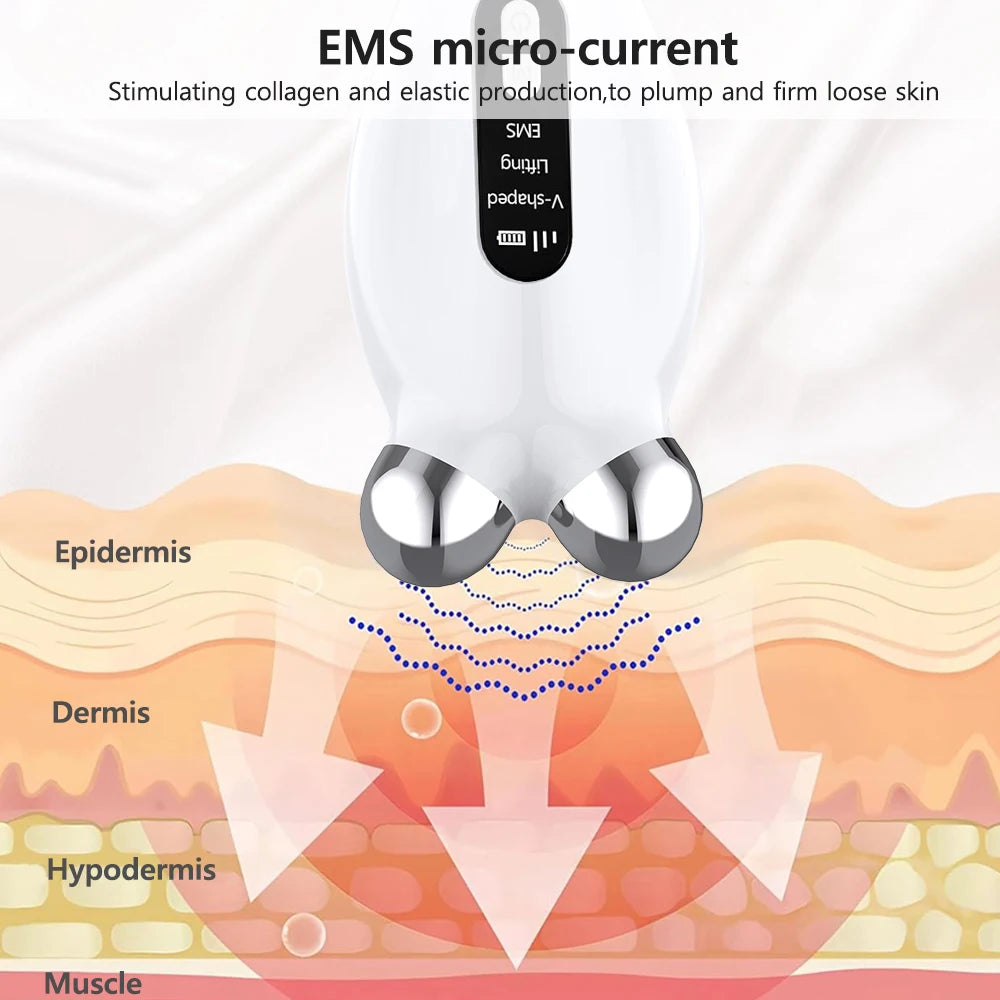 Face Lifting Massager EMS Microcurrent Roller Facial Massager