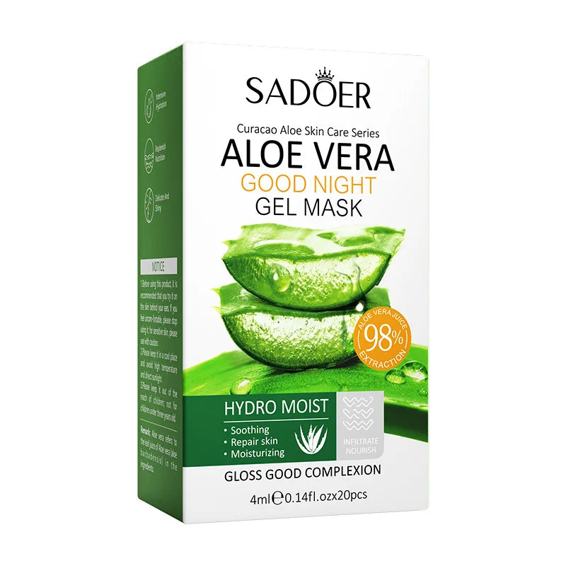 20pcs Aloe Vera Gel Facial Masks for Soothing and Repairing Skin by Paradise Divas
