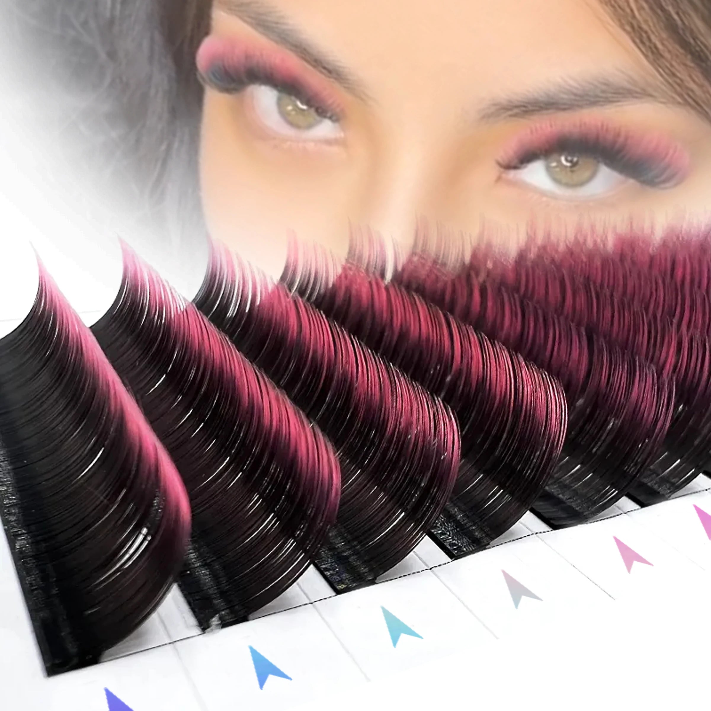 Paradise Divas New Gradient Color Eyelash Extensions - Pink, Red, Green, Blue, Purple
