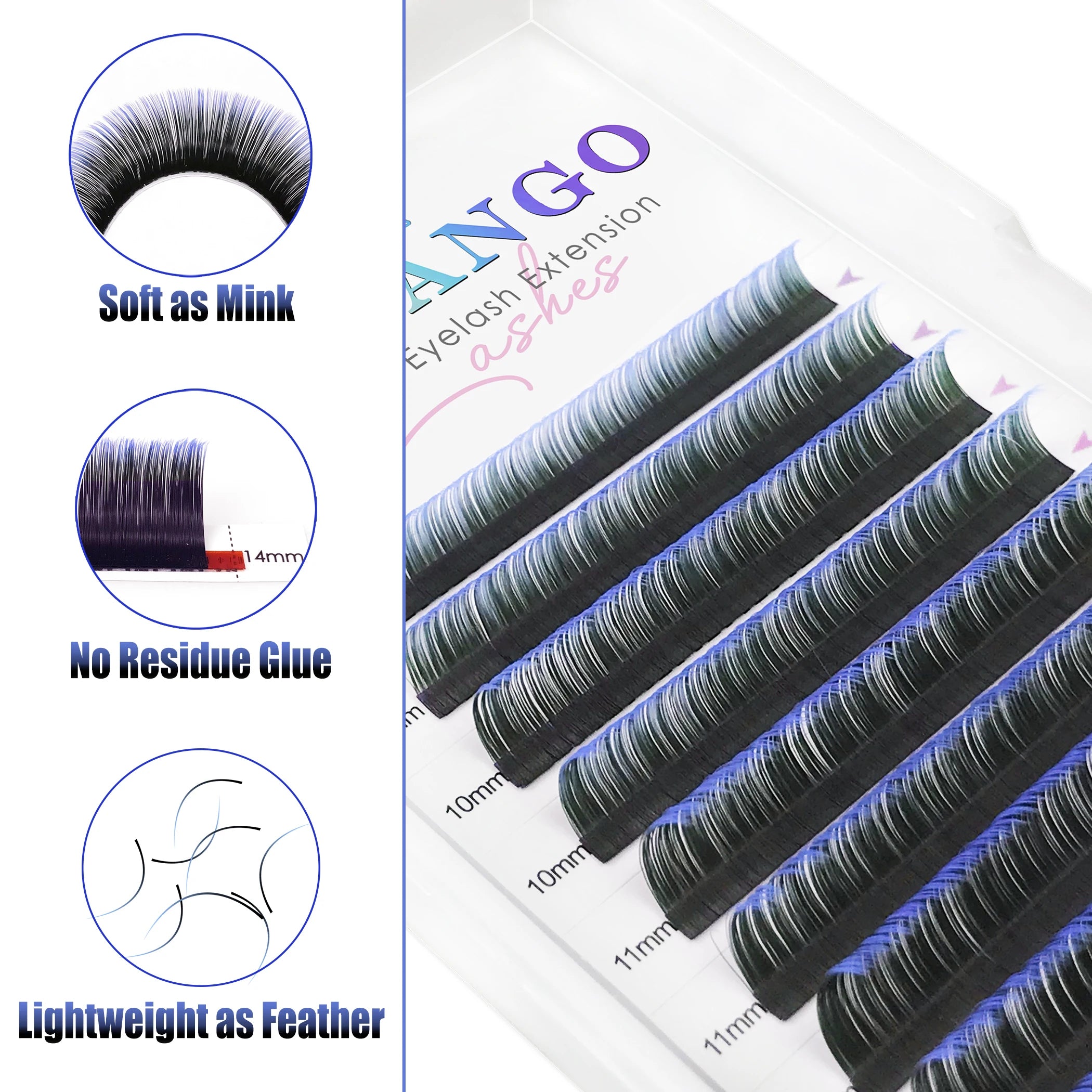 Paradise Divas New Gradient Color Eyelash Extensions - Pink, Red, Green, Blue, Purple
