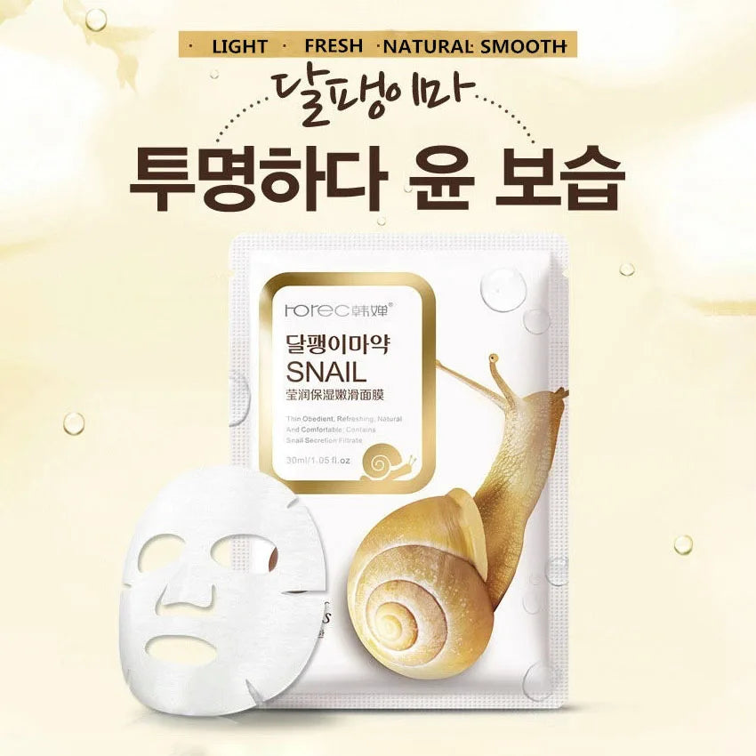 Snail Face Mask Moisturizing Facial Sheet Mask for Deep Hydration by Paradise Divas
