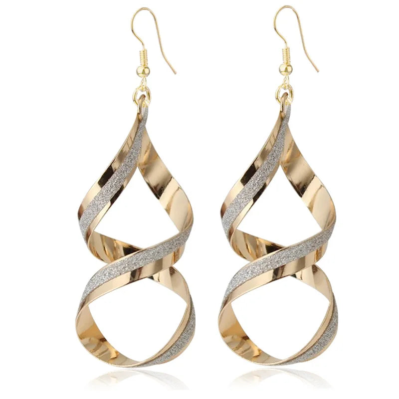 Paradise Divas' stylish punk-inspired metal spiral earrings in gold and silver
