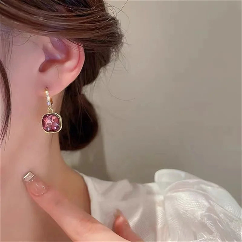 Paradise Divas Gold Bowknot Cube Crystal Earrings - Fashion Jewelry
