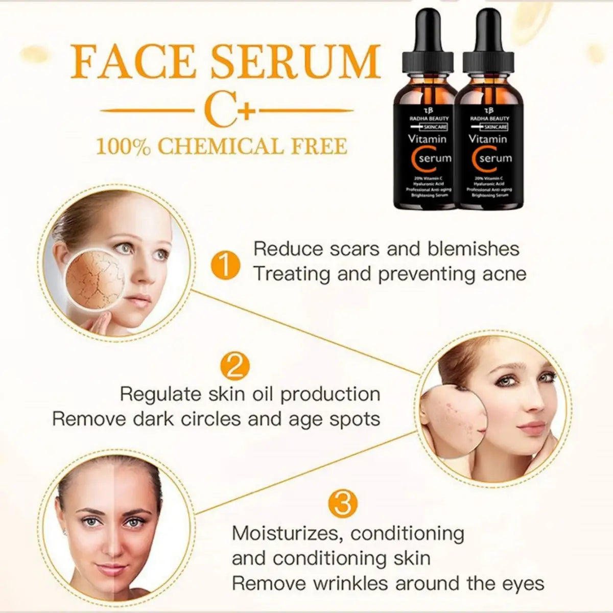 Paradise Divas vitamin C face serum, offers long-lasting moisture, improved skin texture
