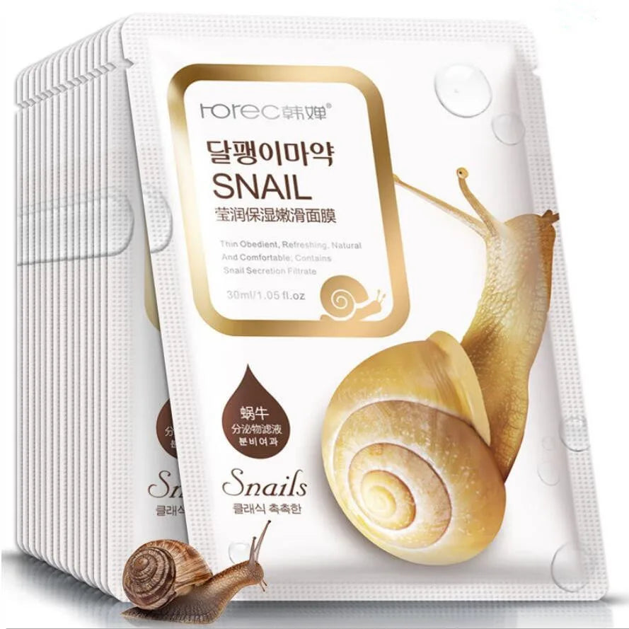 Snail Face Mask Moisturizing Facial Sheet Mask for Deep Hydration by Paradise Divas
